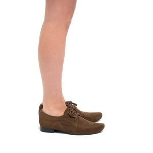 New HANDMADE Brown Suede Leather Oxford Loafers Size 8.5 fit 7.5 NYC Designer